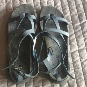 Ladies light blue Merrill scandals worn once.
